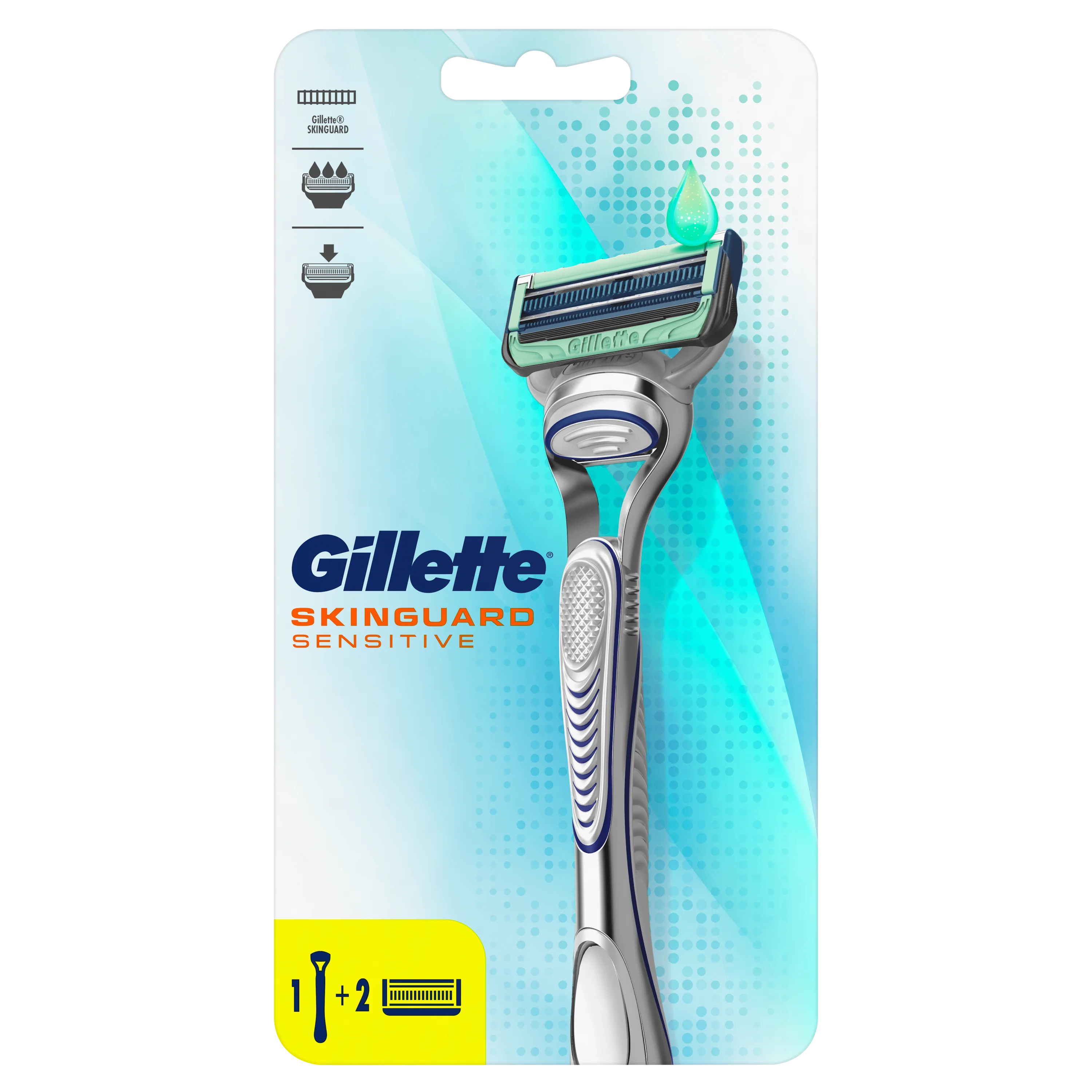 Gillette Skinguard maszynka manualna do golenia dla mężczyzn, 1 szt. + wkłady 2 szt.