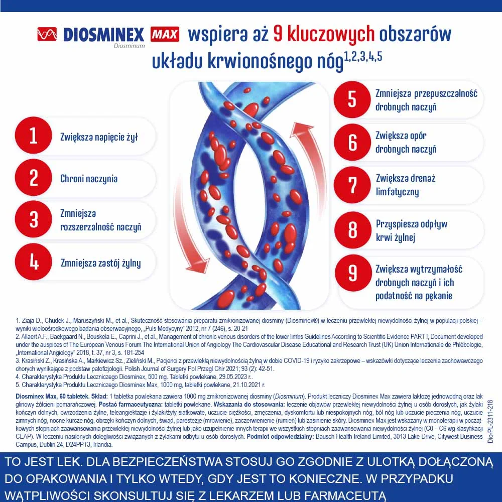 Diosminex Max 1000 mg, 60 tabletek powlekanych