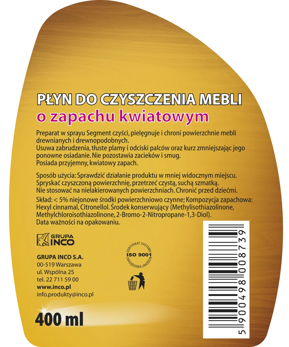 Segment płyn do czyszczenia mebli w sprayu, 400 ml