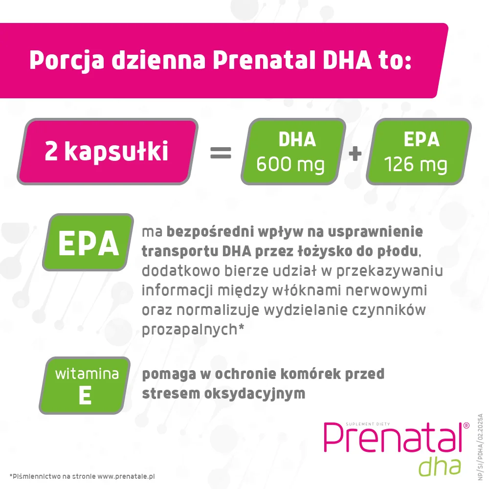 Prenatal DHA suplement diety, 30 kapsułek