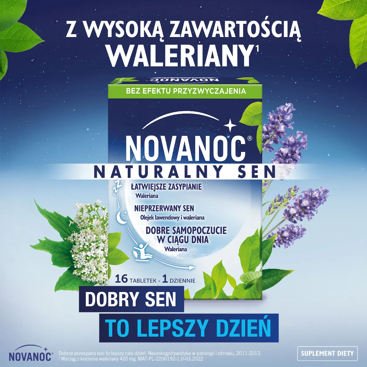 Novanoc Naturalny Sen, suplement diety, 16 tabletek 