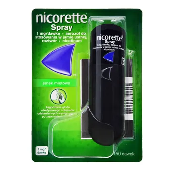 Nicorette Spray, 1 mg/dawkę, aerozol do stosowania w jamie ustnej, 150 dawek 