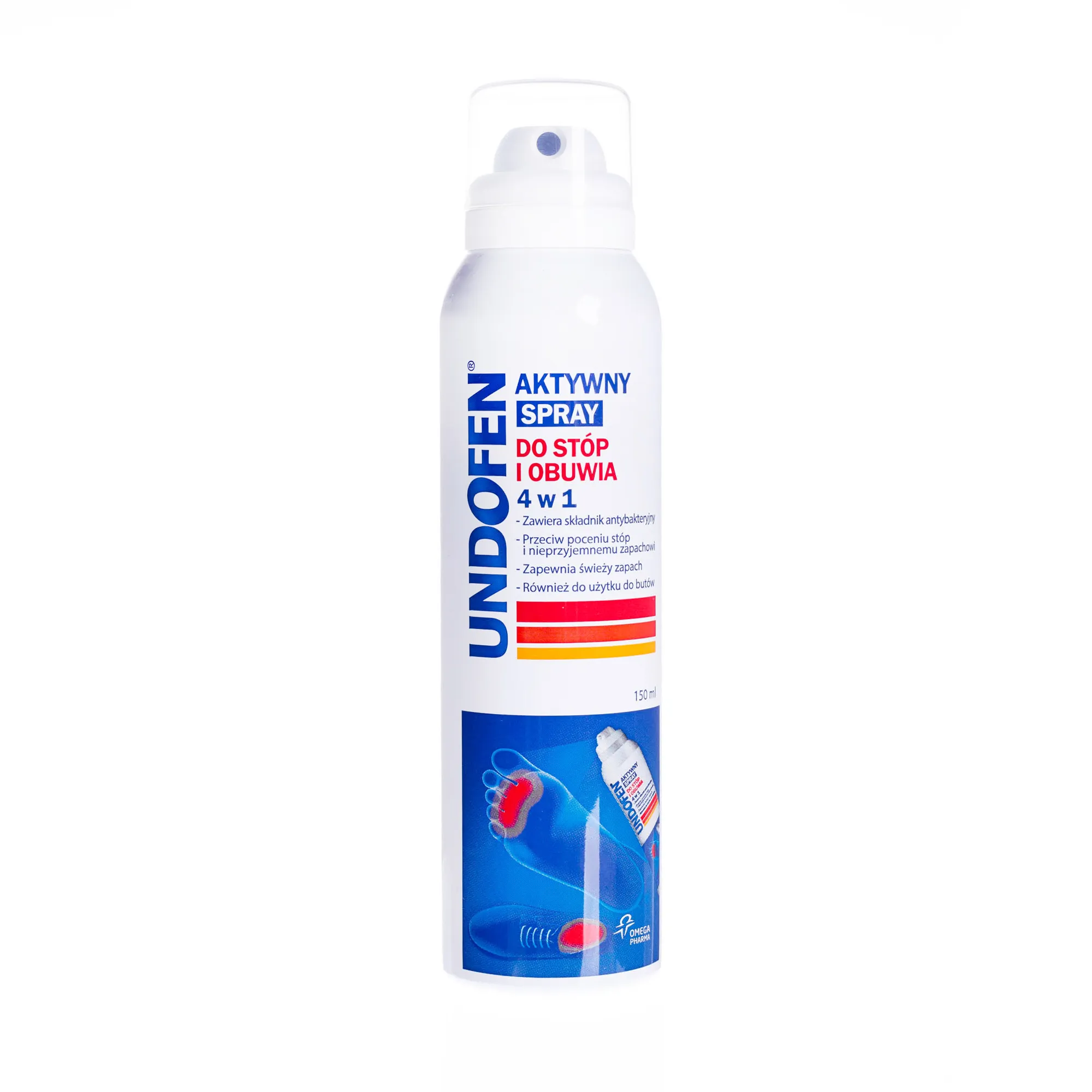 Undofen Aktywny Spray do stóp i obuwia, 4w1, 150 ml 