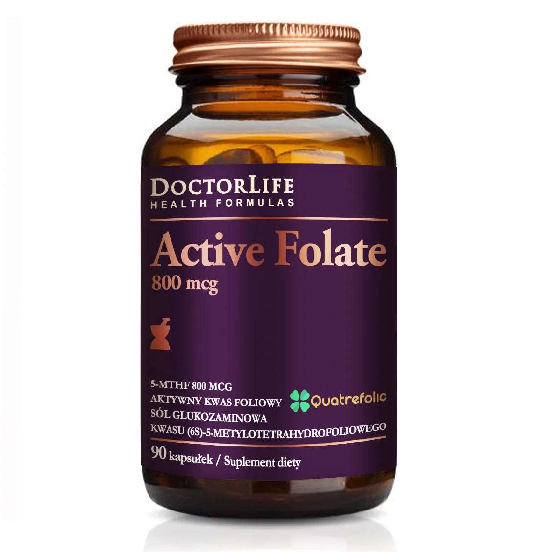 Doctor Life Active Folate 800 mcg suplement diety, 90 kapsułek