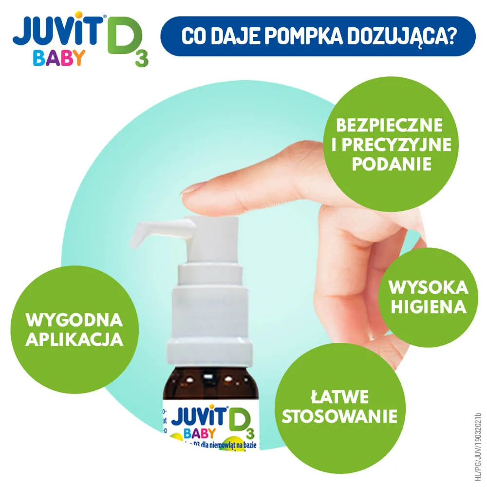 Juvit D3 Baby (z pompką), krople, suplement diety, 10 ml 