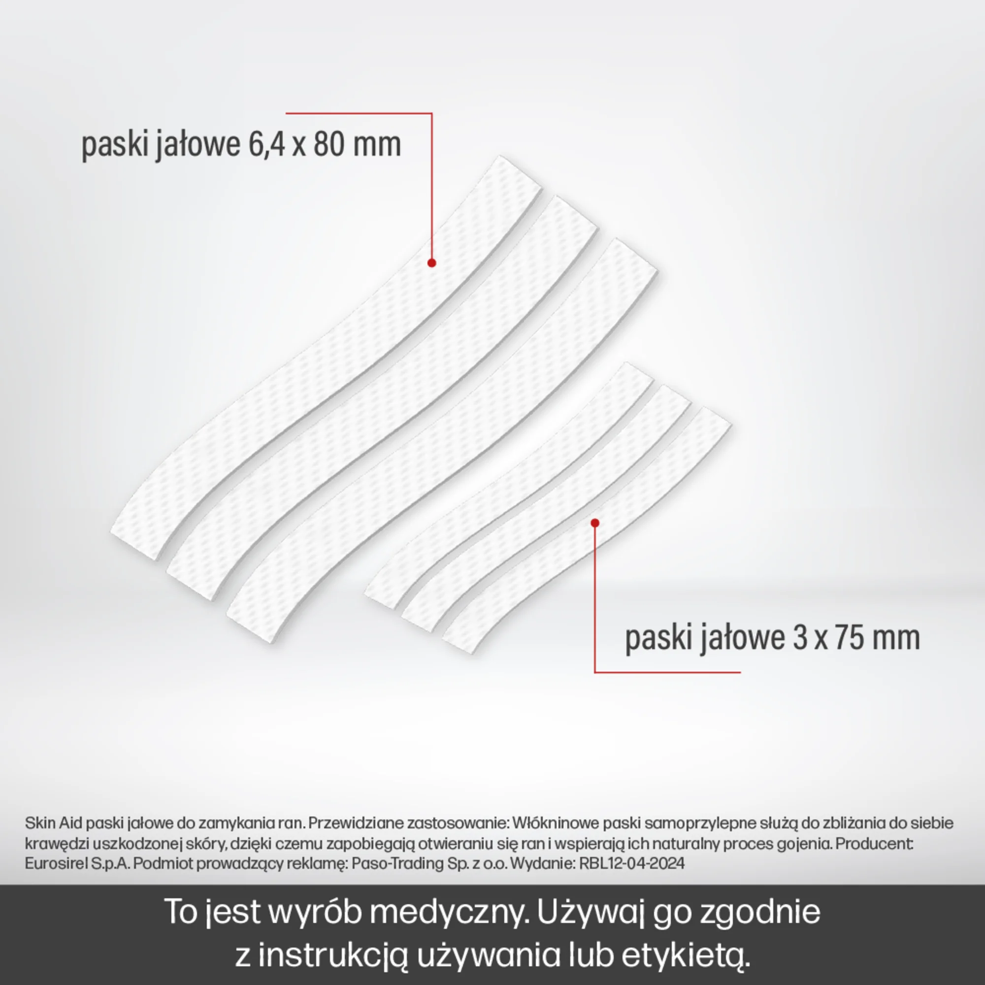 Skin Aid Paski jałowe do zamykania ran 11 sztuk