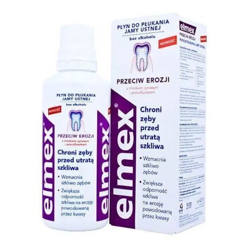 elmex Enamel Professional płyn do płukania jamy ustnej z profesjonalną ochroną szkliwa, 400 ml 