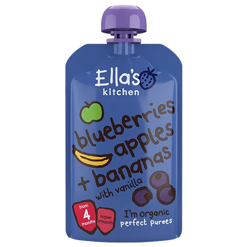Ella's Kitchen BIO jabłko, jagody i banan, 120 g