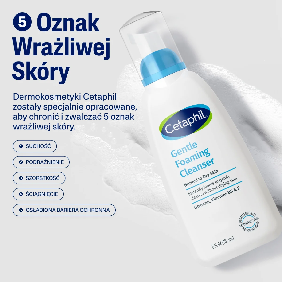 Cetaphil lekka pianka do mycia, z pompką, 236 ml