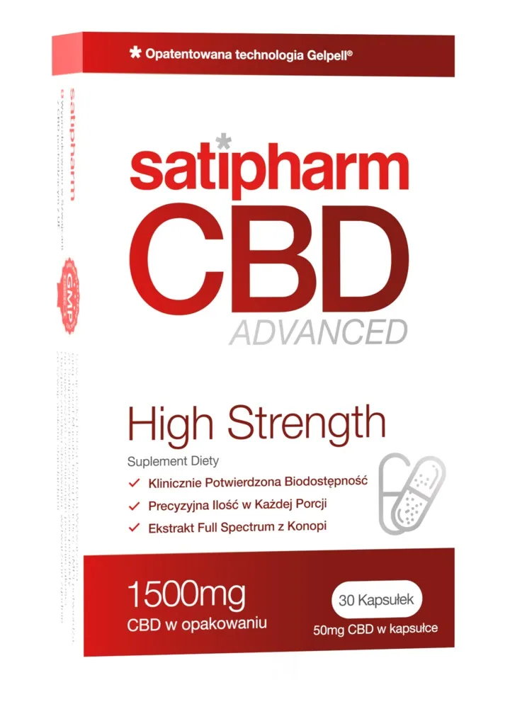 Satipharm CBD Advanced High Strength, suplement diety, 30 kapsułek