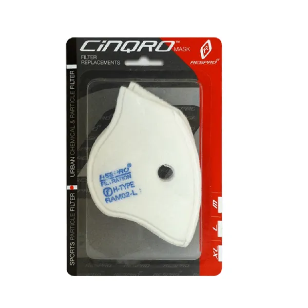 Respro Cinqro Sport Pack, zestaw filtrów Hepa Type, rozmiar M, 2 sztuki