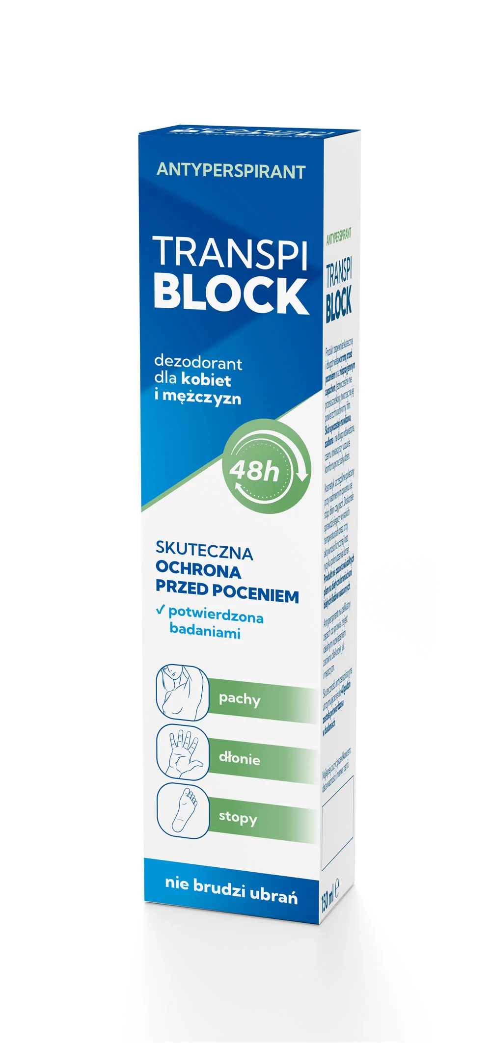 Transpiblock Deo dezodorant dla kobiet i mężczyzn,150 ml
