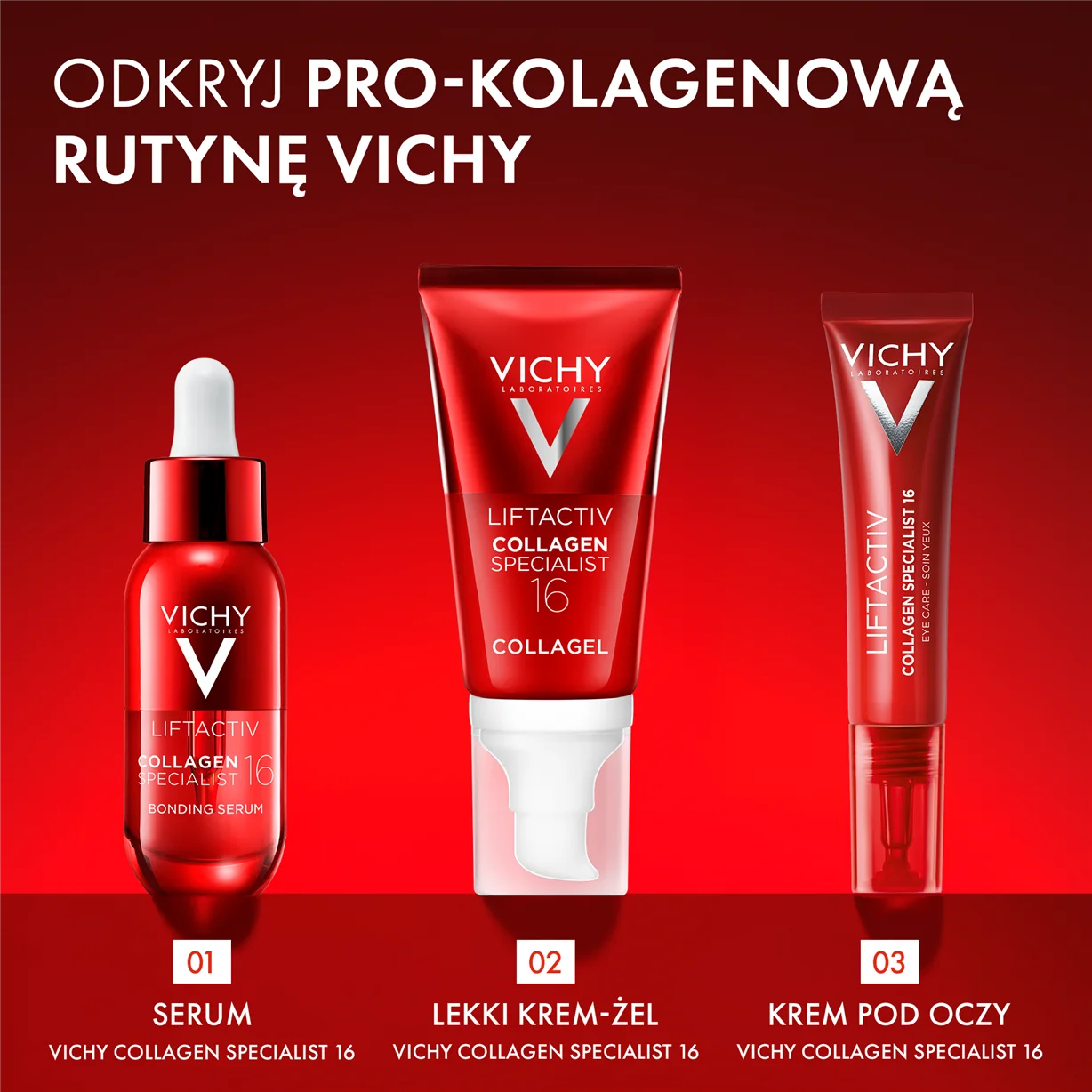 Vichy Liftactiv Collagen Specialist 16 żel krystaliczny do twarzy, 50 ml