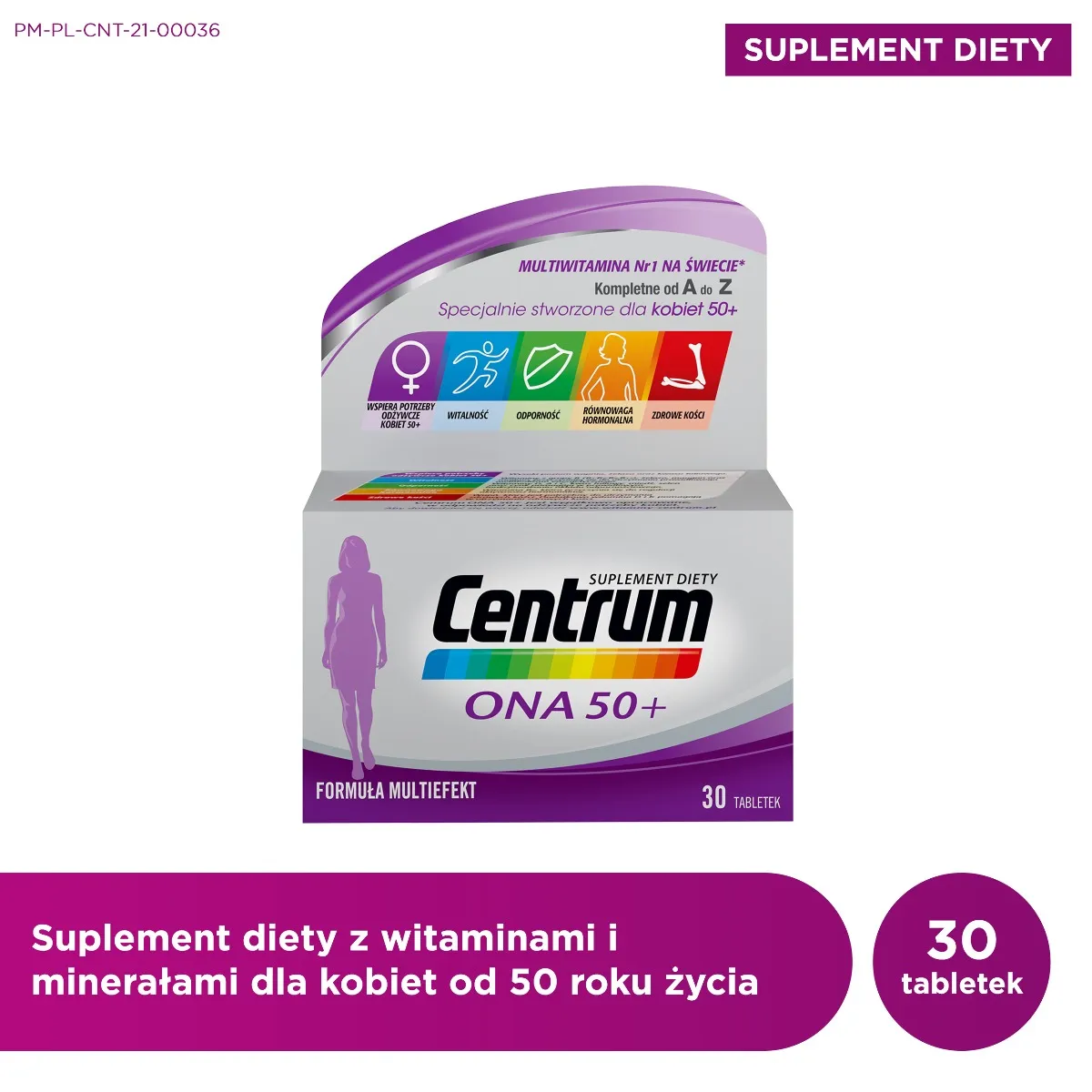 Centrum Ona 50+, suplement diety, 30 tabletek