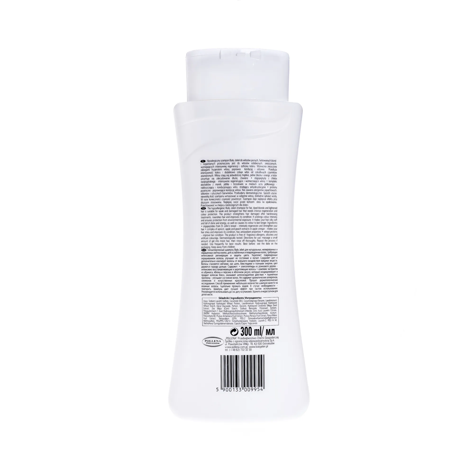 Biały Jeleń, hypoalergiczny szampon do włosów jasnych, farbowanych, 300 ml 