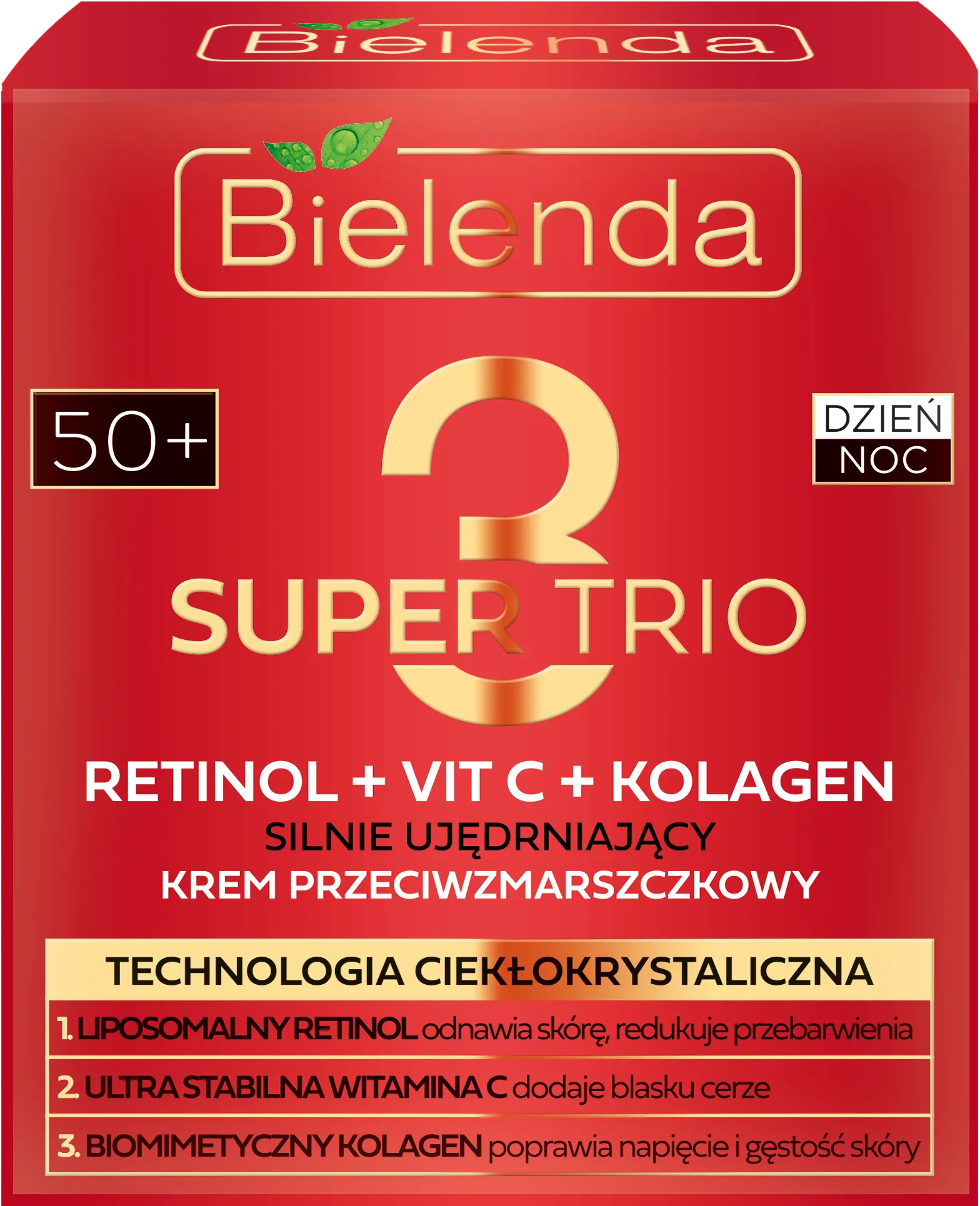 Bielenda Super Trio silnie ujędrniający krem przeciwzmarszczkowy na dzień i na noc 50+, 50 ml