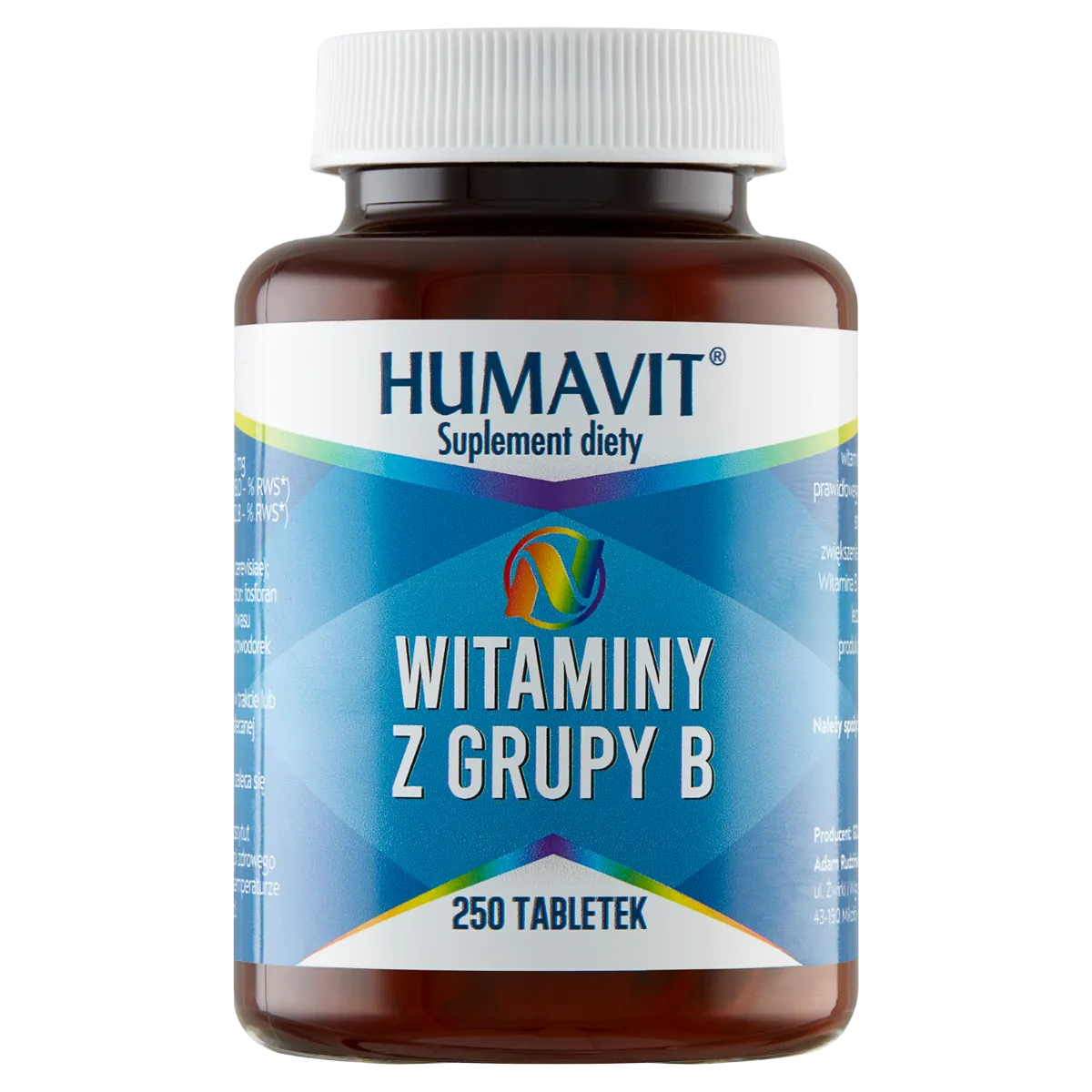 Humavit N, witaminy z grupy B suplement diety, 250 tabletek