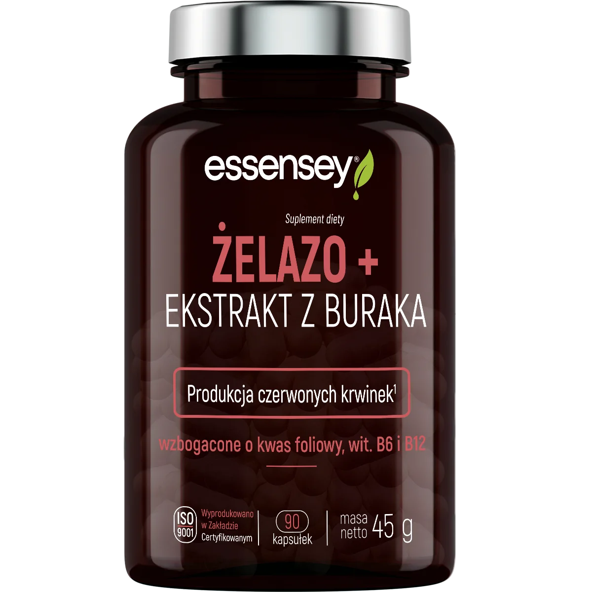 Essensey Żelazo + Ekstrakt z Buraka 90 kapsułek