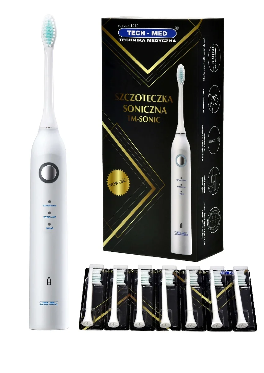 Tech-Med TM-Sonic szczoteczka soniczna biała, 1 szt.