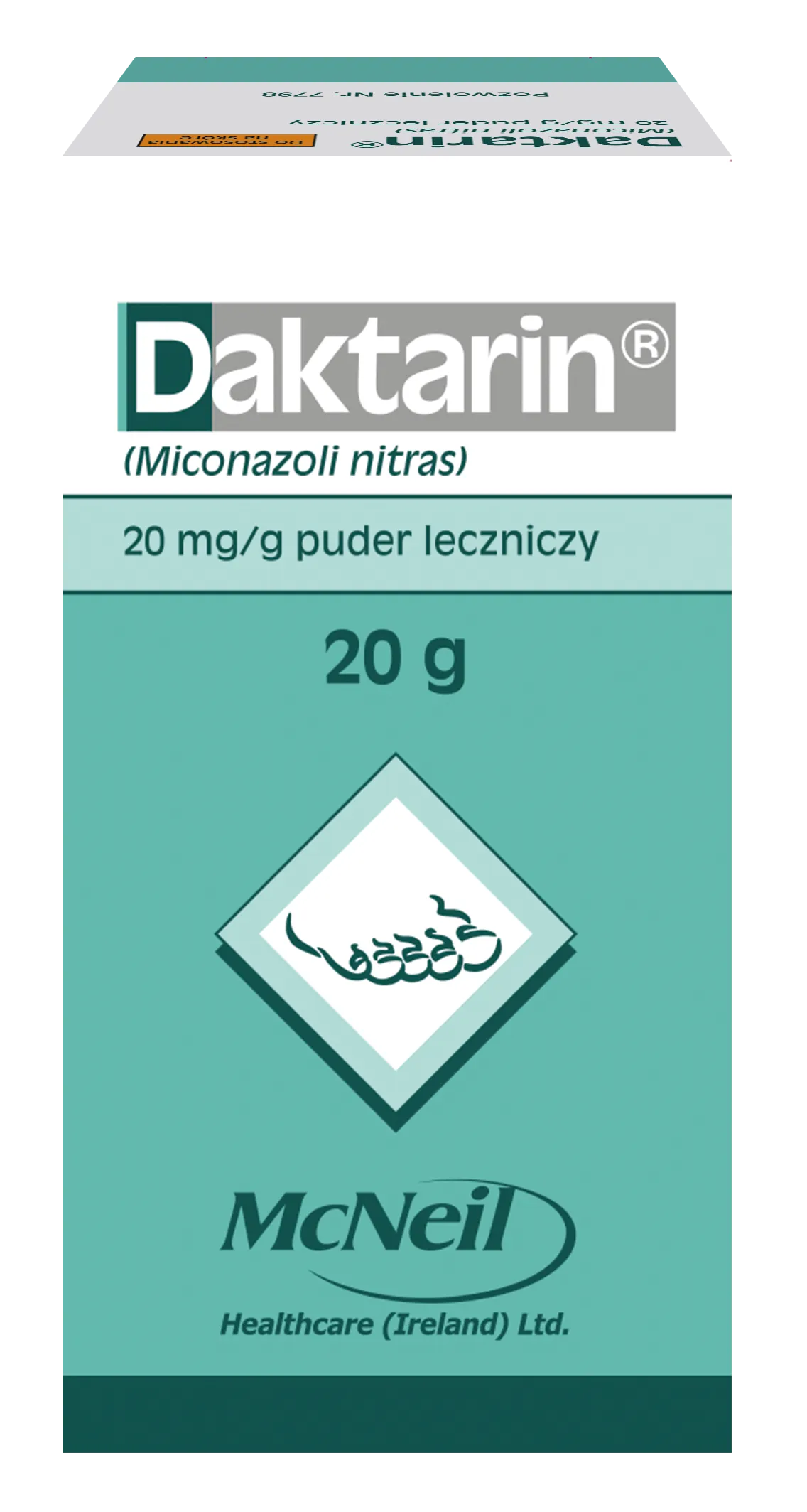 Daktarin, 20 mg/g, puder leczniczy, 20 g