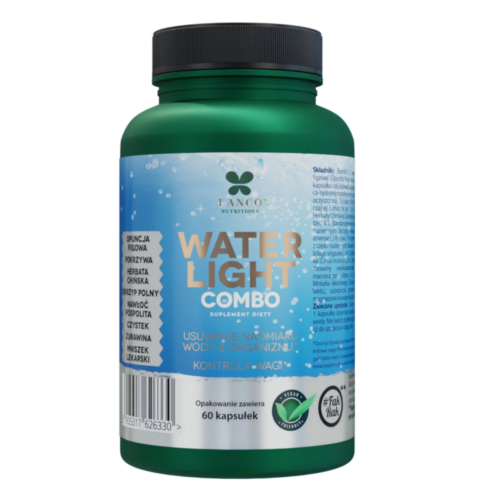 Lanco Nutritions Water Light Combo Usuwanie nadmiaru wody z organizmu, 60 kapsułek