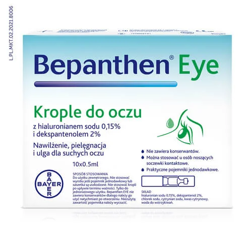 Bepanthen Eye krople do oczu, 10 x 0,5 ml