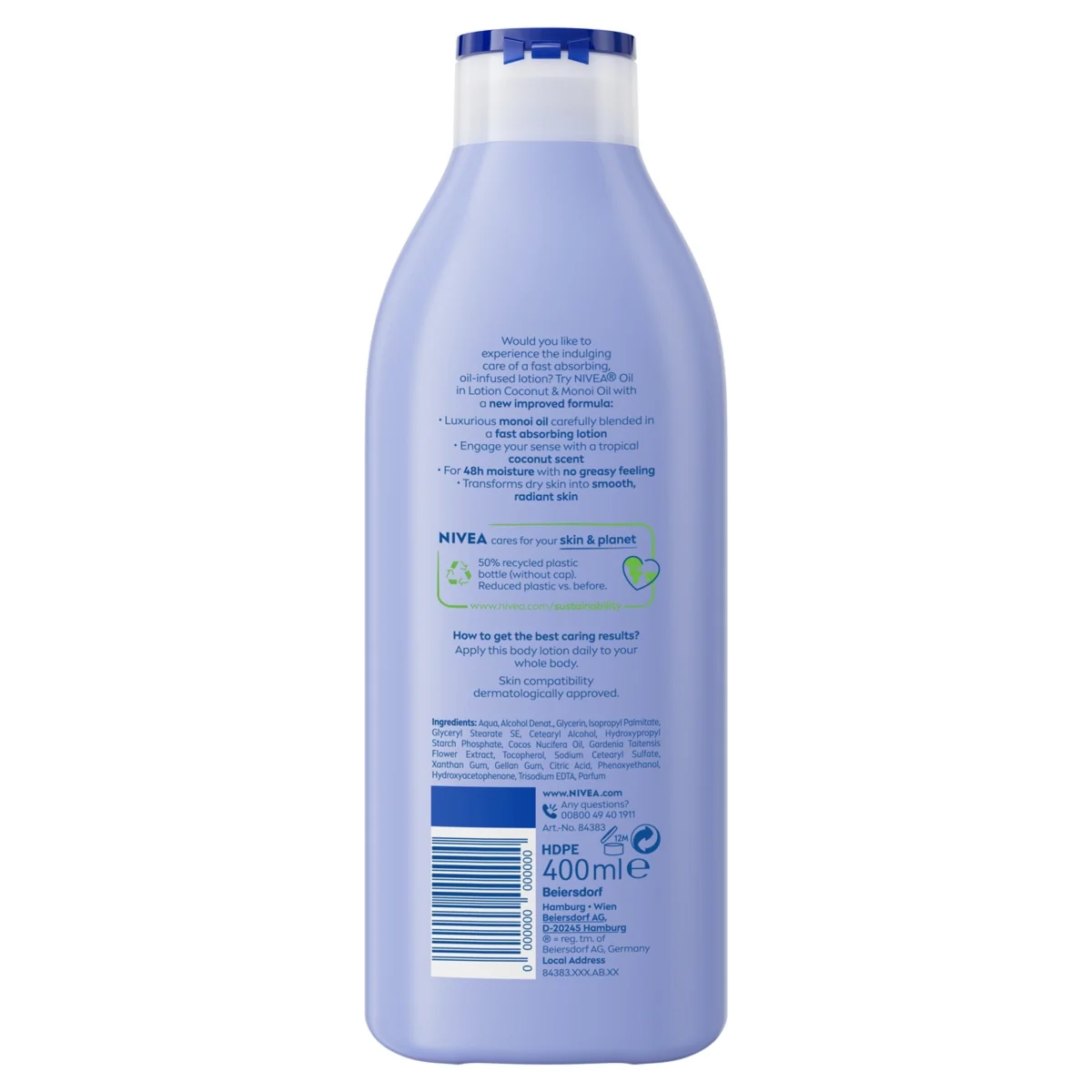 Nivea olejek w balsamie Kokos i Olejek Monoi, 400 ml