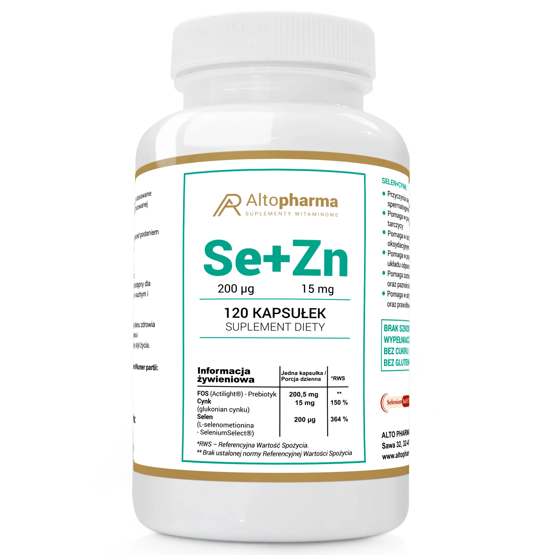 Altopharma Se + Zn 120 kapsułek