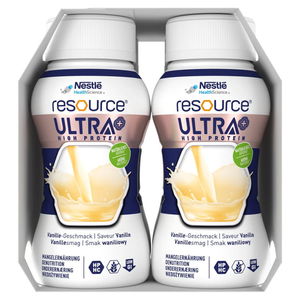 Nestlé Resource Ultra+ żywność specjalnego przeznaczenia smak waniliowy, 4 x 200 ml