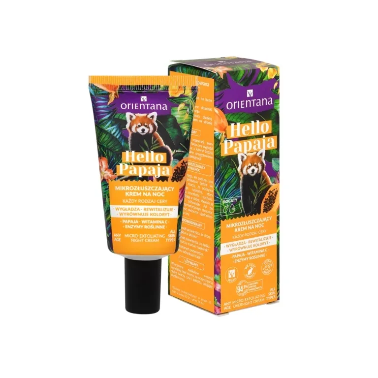 Orientana Hello Papaja mikrozłuszczający krem do twarzy na noc, 40 ml