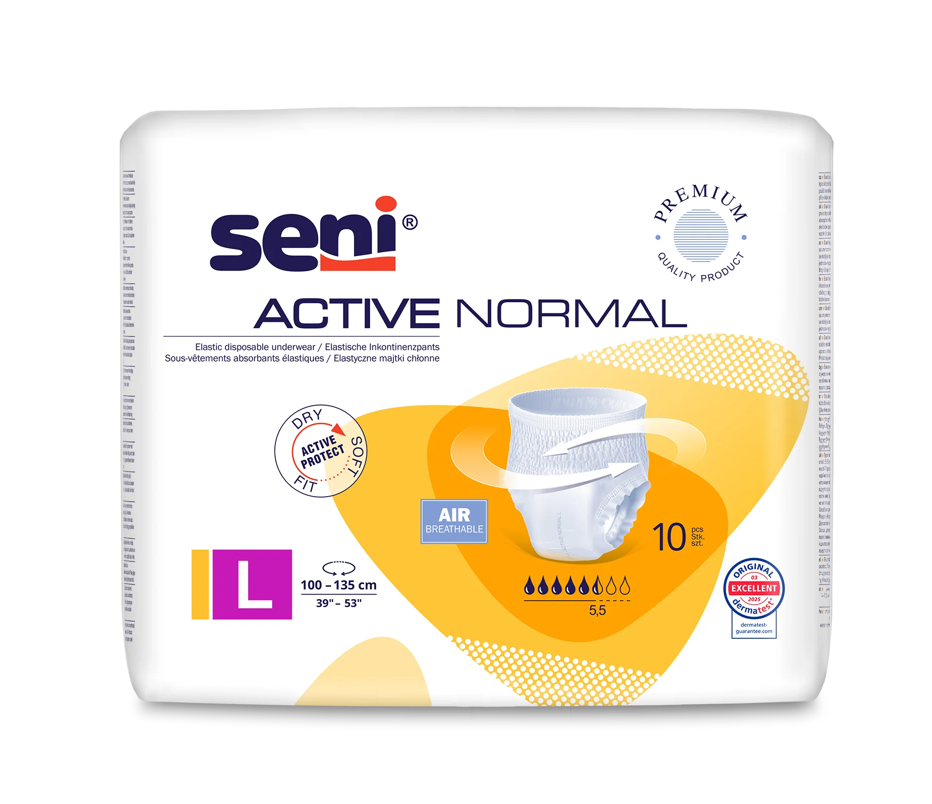 Seni Active Normal elastyczne majtki chłonne, rozmiar L, 10 szt.