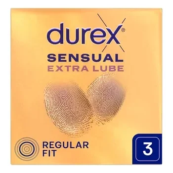 Durex Sensual Extra Lube prezerwatywy super cienkie z lubrykantem, 3 szt.