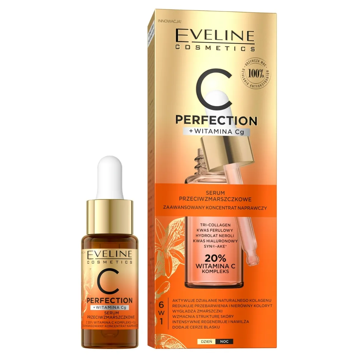 Eveline Cosmetics C-Perfection serum do twarzy przeciwzmarszczkowe 20% witaminy C, 18 ml