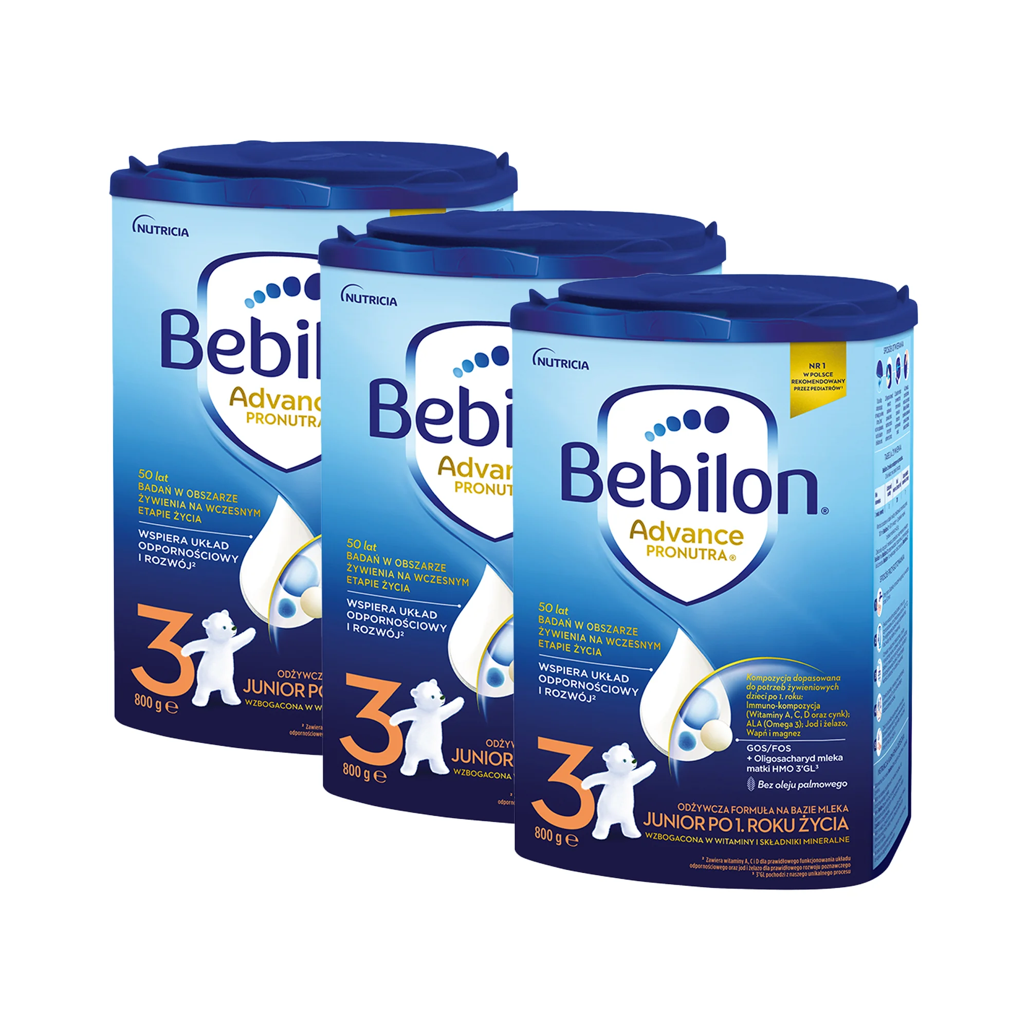 Bebilon 3 Pronutra-Advance mleko modyfikowane po 1. roku życia, 3 x  800 g