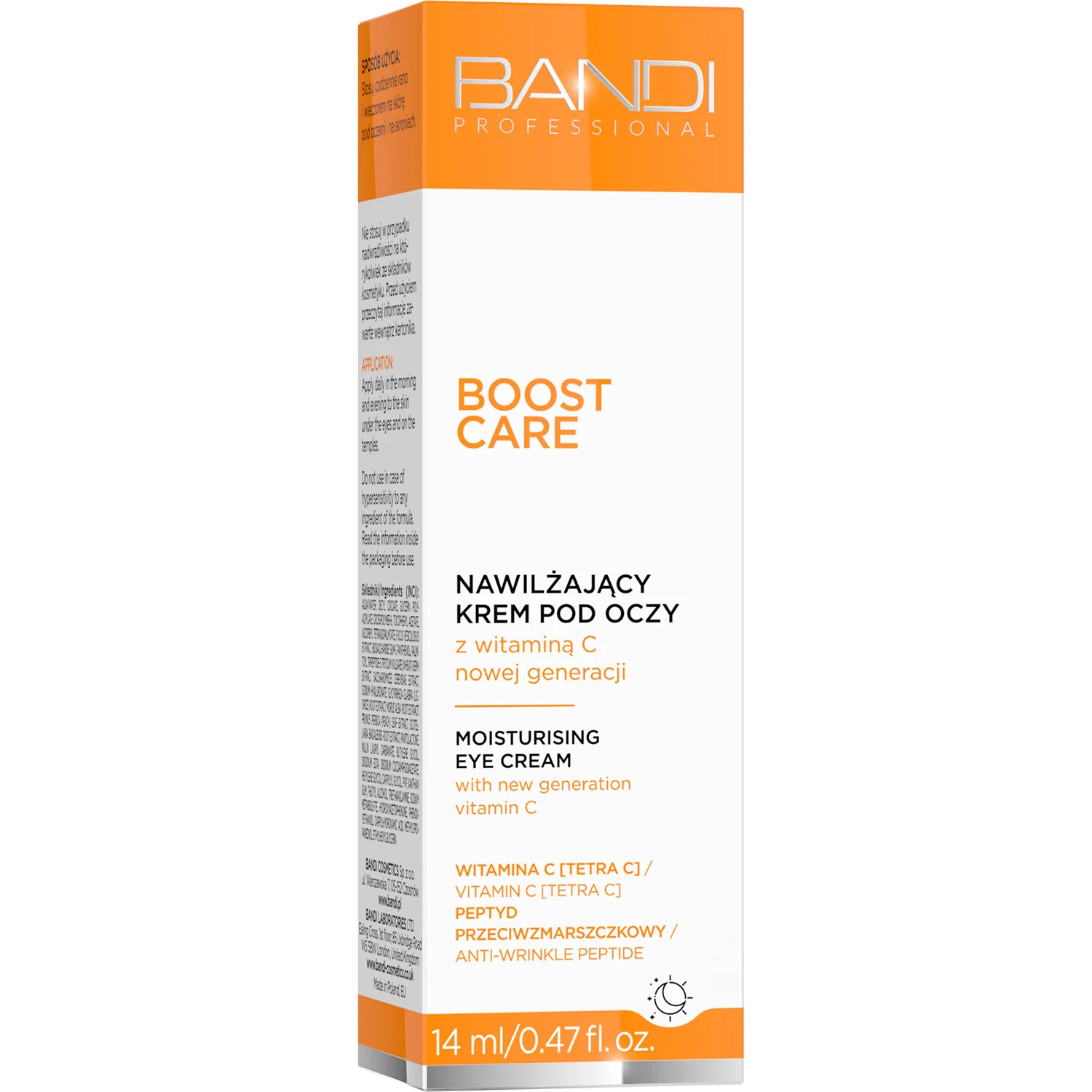 Bandi Boost Care nawilżający krem pod oczy z witaminą C nowej generacji, 14 ml
