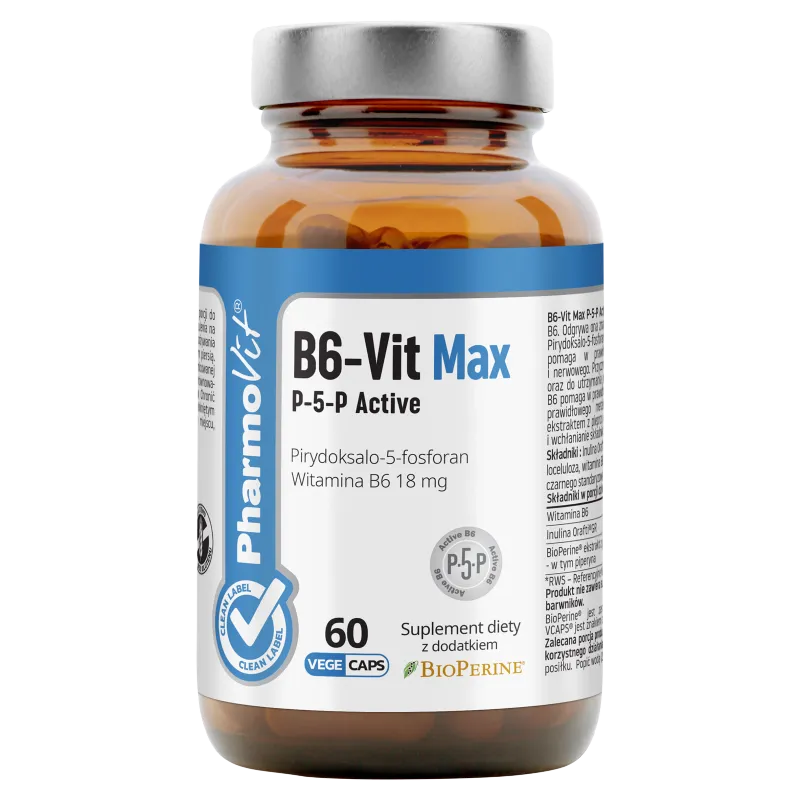 Pharmovit B6-Vit Max P-5-P Active, suplement diety, 60 kapsułek