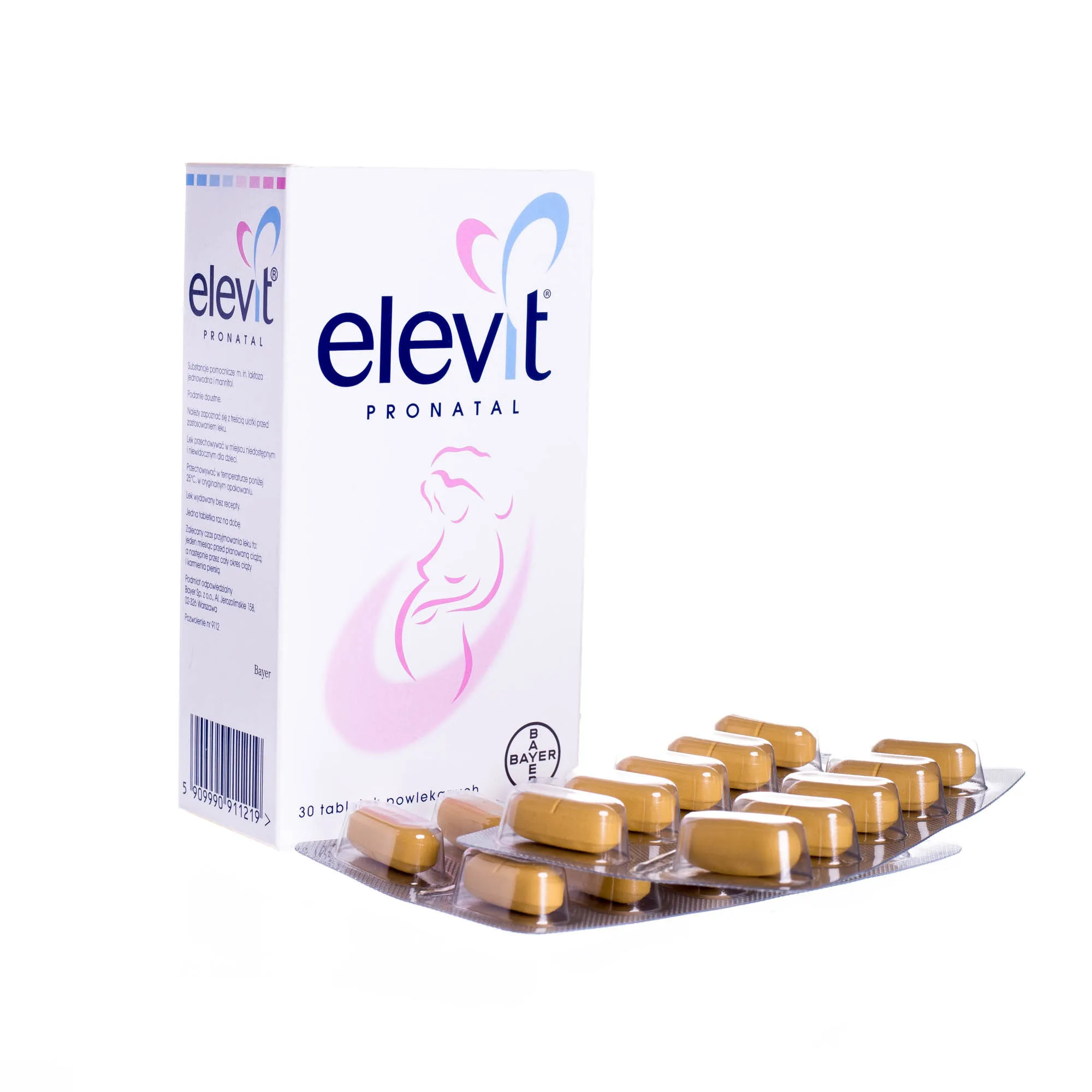 Elevit Pronatal - tabletki powlekane zawierające witaminy i związki mineralne dla kobiet w ciąży, 30 szt.