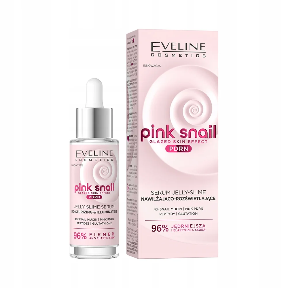 Eveline Pink Snail serum nawilżająco-rozświetlające, 30 ml