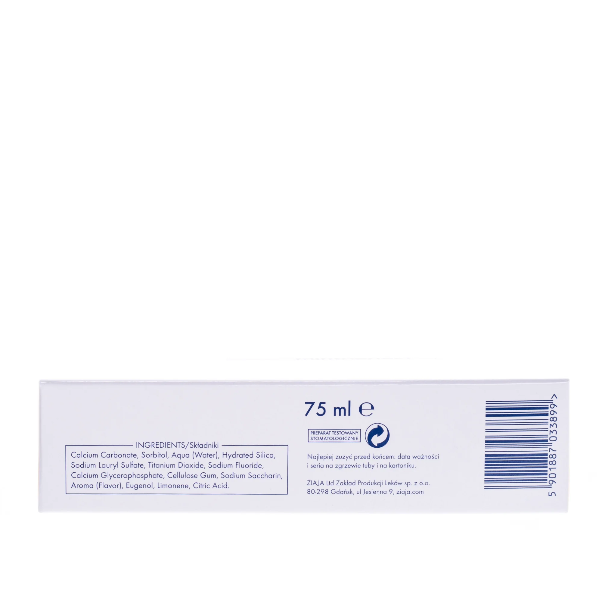 Ziaja Mintperfekt Activ pasta do zębów remineralizująca, 75 ml