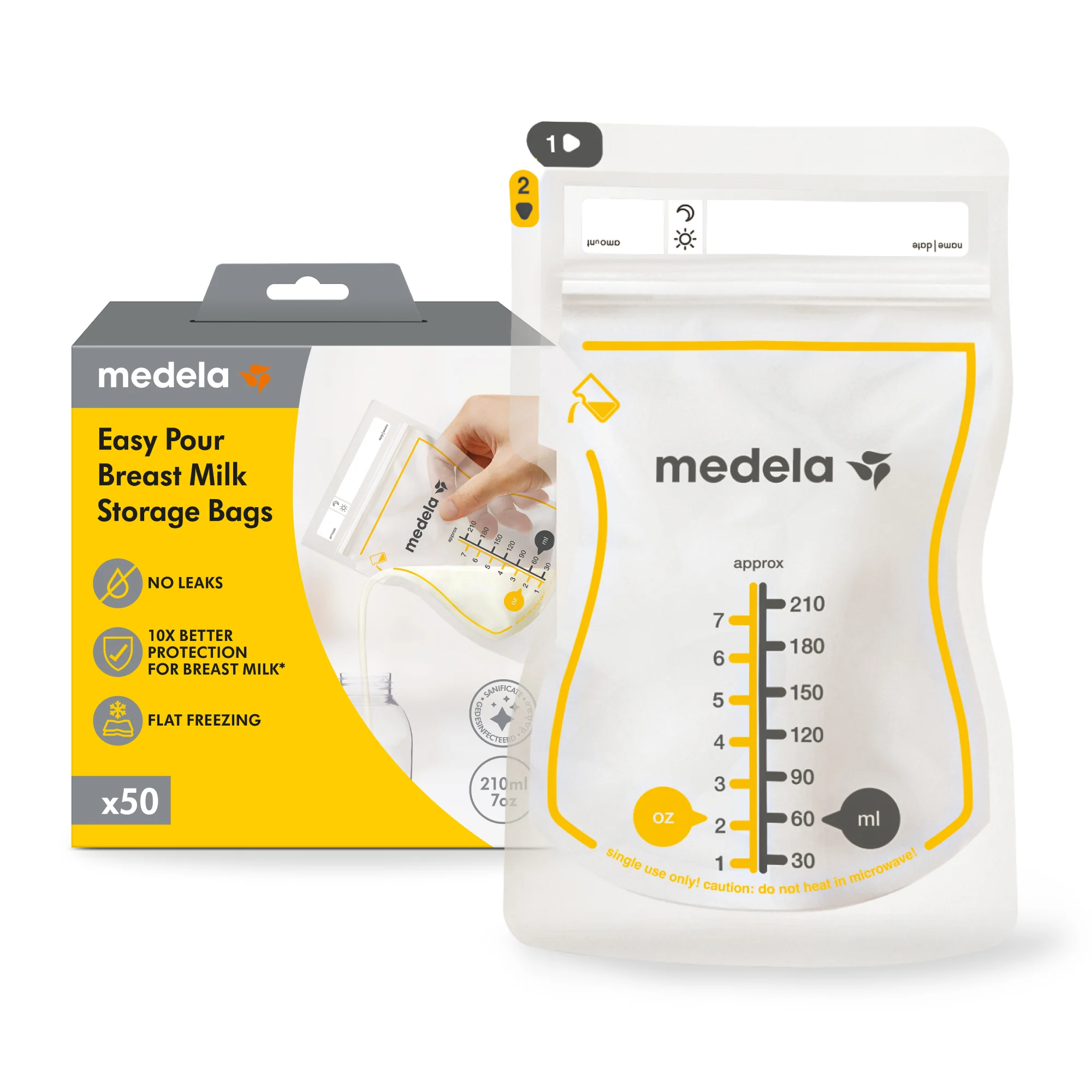 Medela Easy Pour™ woreczki do przechowywania mleka matki, 50 sztuk