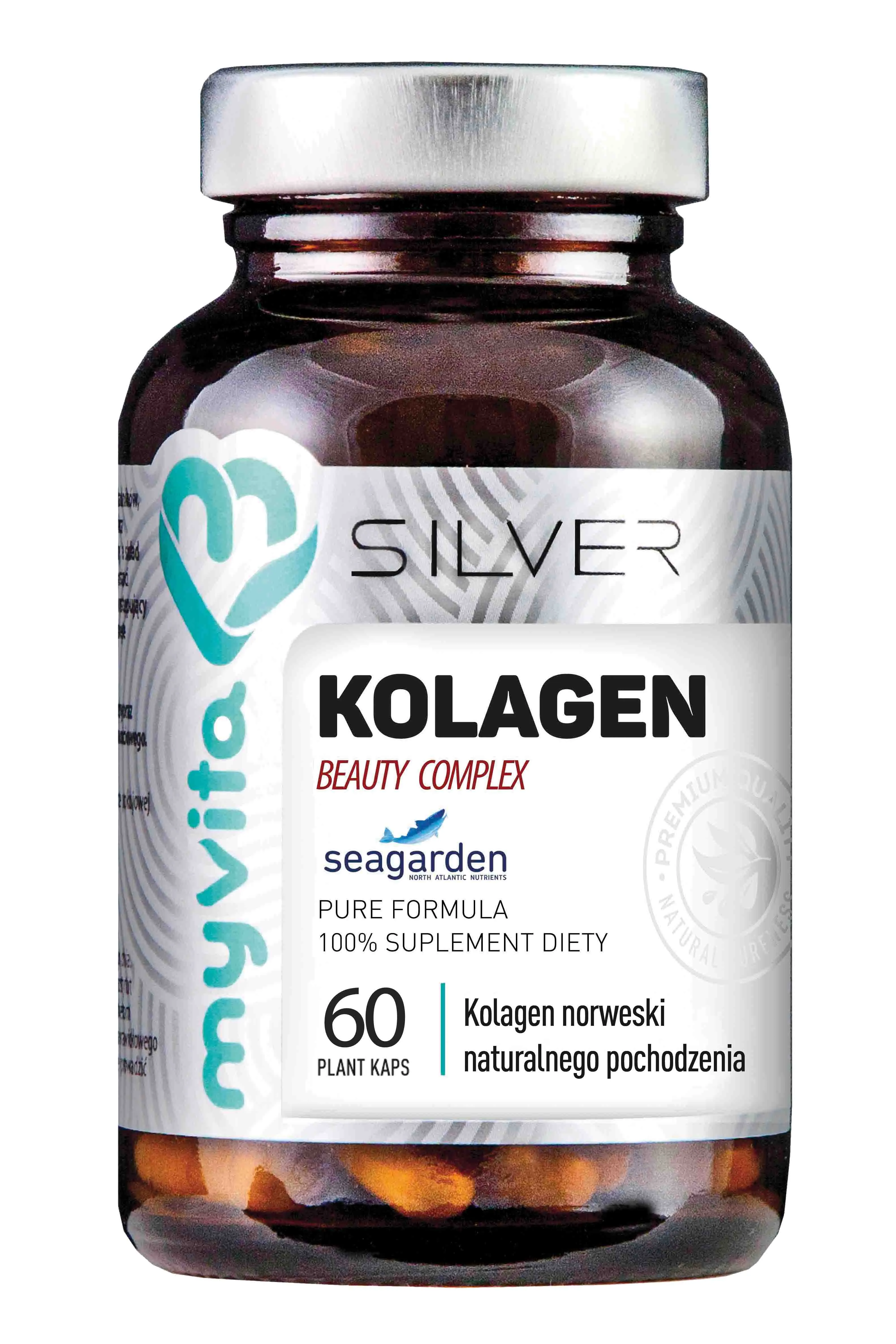 MyVita Silver, Kolagen Beauty, naturalny kolagen norweski, suplement diety, 60 kapsułek