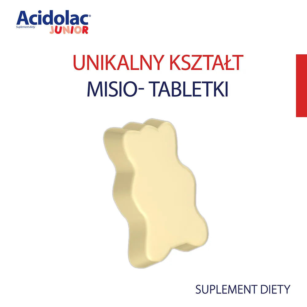 Acidolac Junior Smak Truskawkowy, 20 tabletek x 3 opakowania 