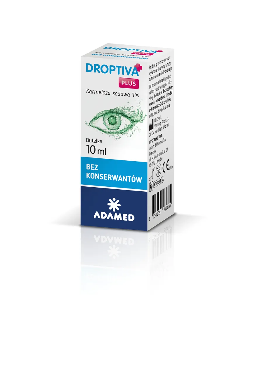 Droptiva Plus, nawilżające krople do oczu, 10 ml