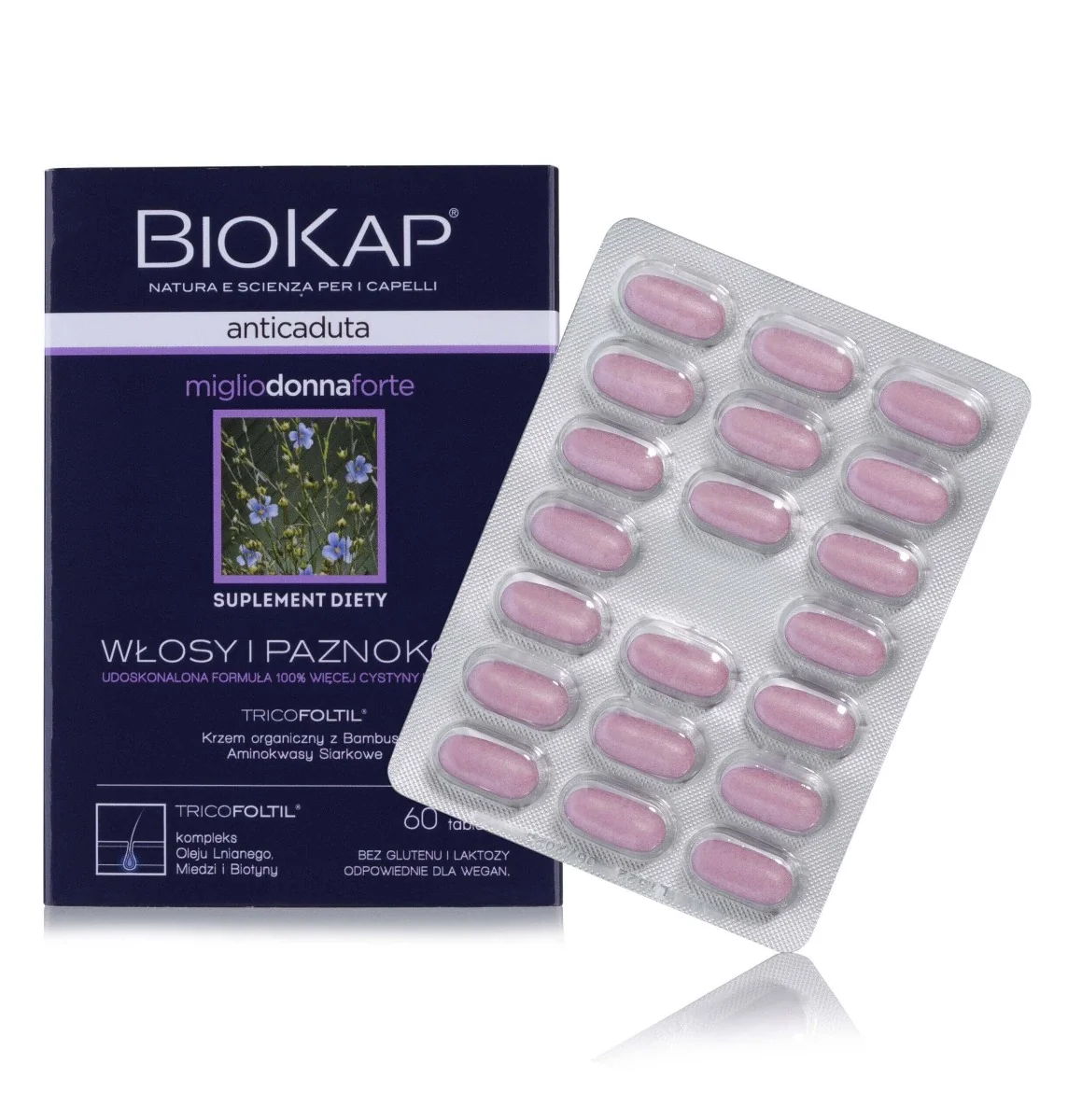 Biokap Anticaduta Włosy i Paznokcie 60 tabletek