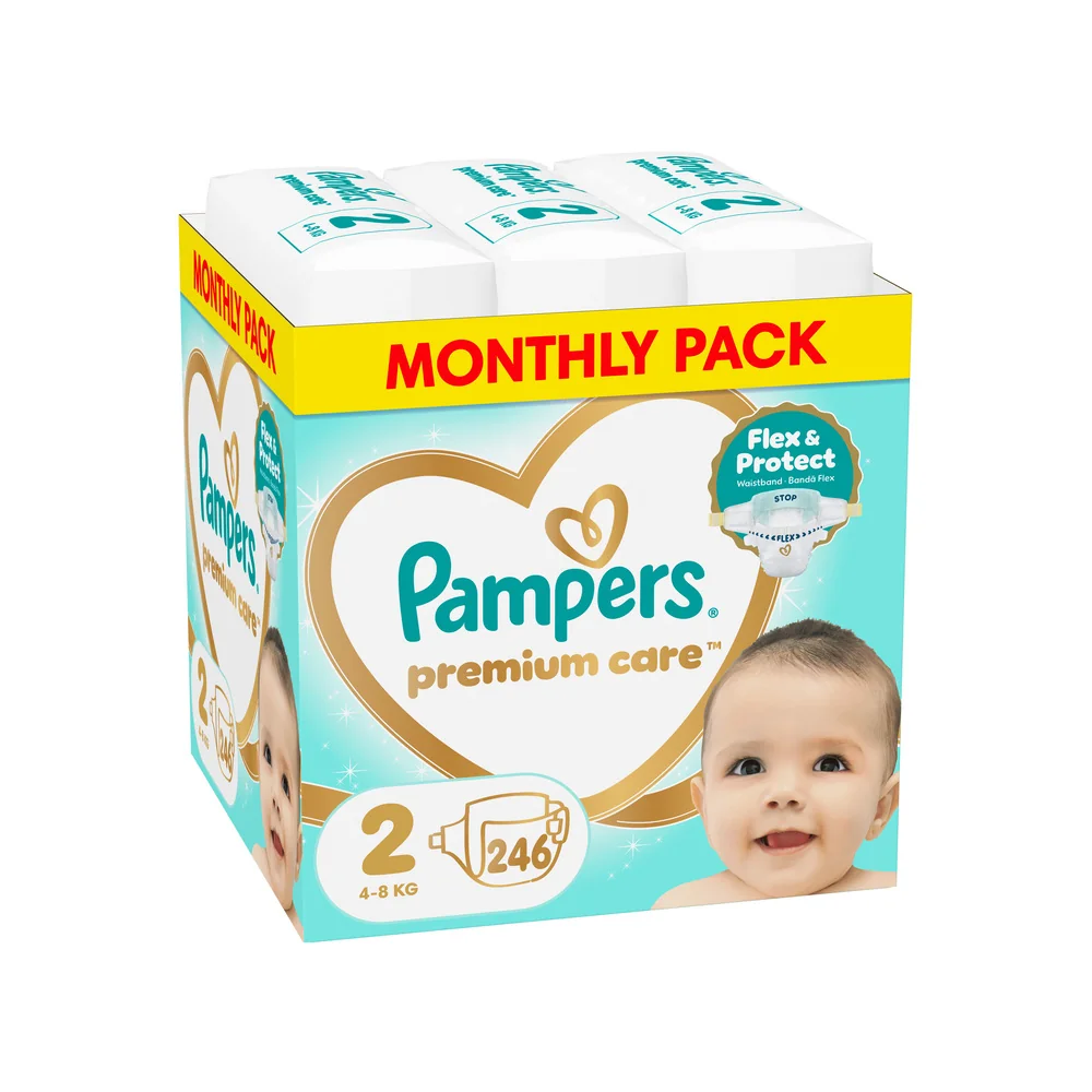 Pampers Premium Care 2 pieluchy, rozmiar 2, 4-8 kg, 246 sztuk