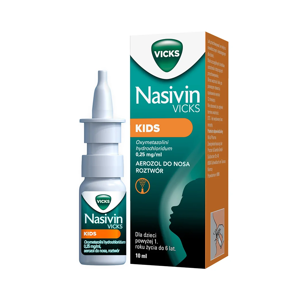Nasivin Vicks Kids 0,25 mg/ml, aerozol do nosa, 10 ml