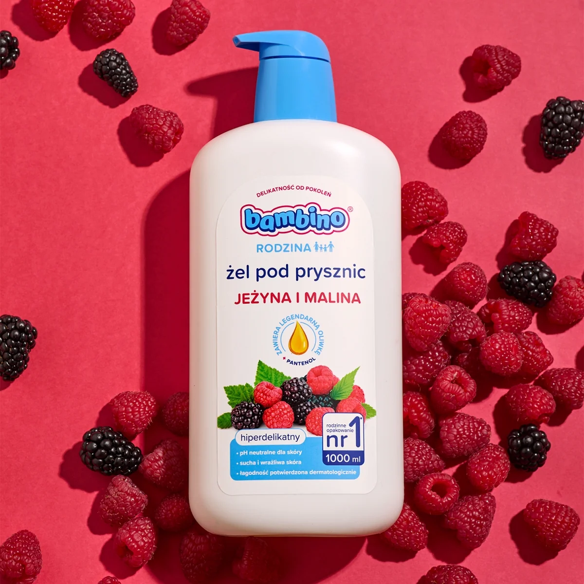 Bambino Rodzina żel pod prysznic Jeżyna i Malina, 1000 ml