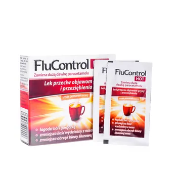 FluControl Hot - lek przeciw objawom grypy i przeziębienia, 8 saszetek 