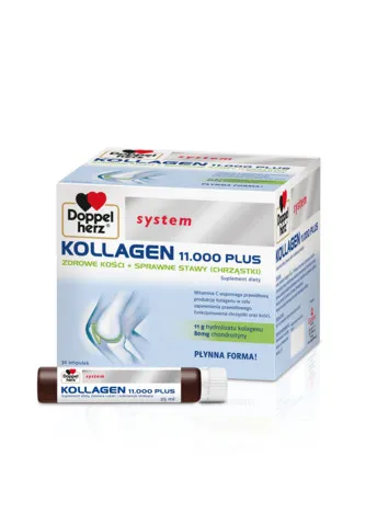 Doppelherz System Kollagen 11.000 Plus, suplement diety, 30 amp po 25ml