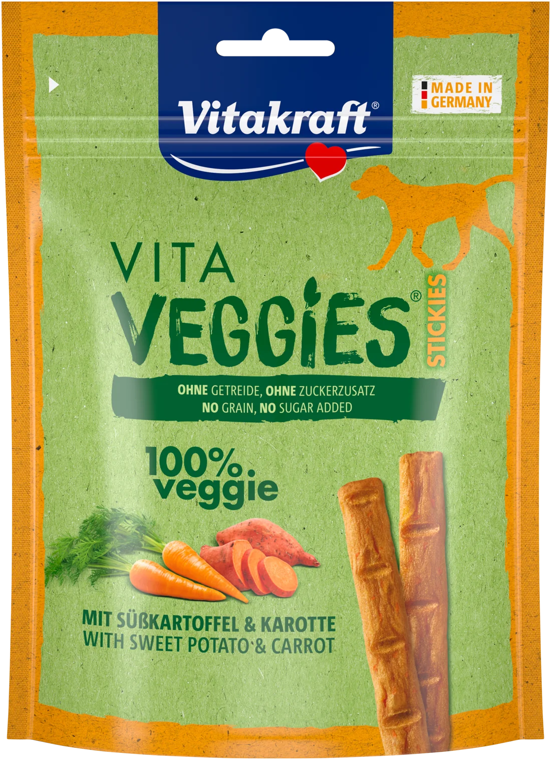 Vitakraft Vita Veggies Sticks przysmak wegetariański dla psów z marchwią i batatami, 80 g